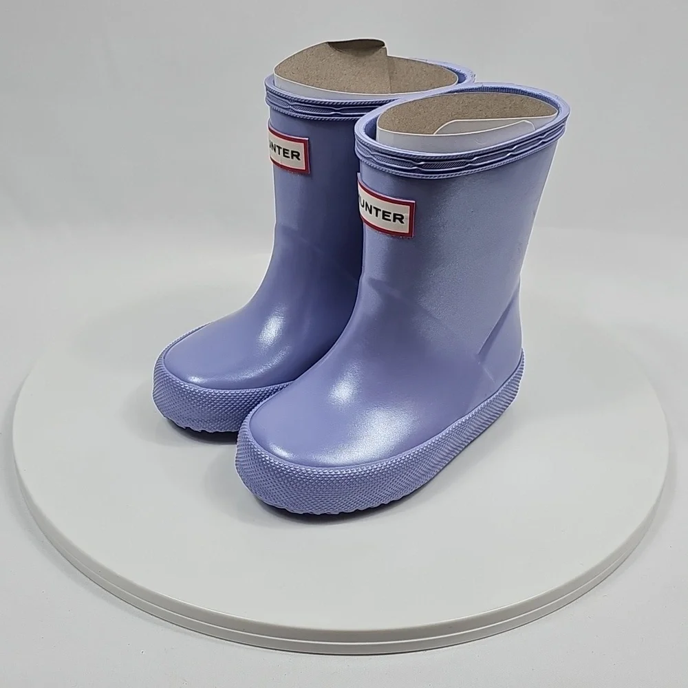 NIB Hunter Toddler First Classic Nebula Rain Boots Iridescent Purple Lavender 5